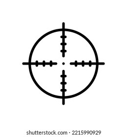 Aim Vector Icon. Sniper Symbol, Business Goal, Mobile Application, Web Design, Games. Vector sign in simple style isolated on white background.