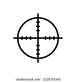 Icono del vector de destino. Símbolo de francotirador, objetivo de negocio, aplicación móvil, diseño web, juegos. Signo vectorial de estilo simple aislado en fondo blanco.