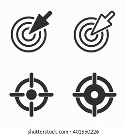 Aim    vector icons set. Black  illustration isolated on white  background for graphic and web design.