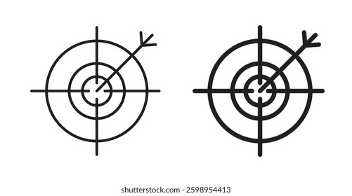 Aim vector line icon illustration collection.