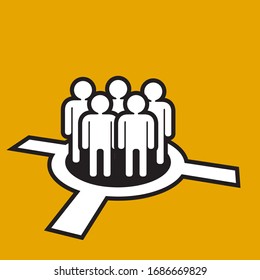 aimed focus group - targeted advertising illustration 