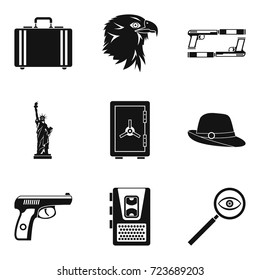 Aimed shot icons set. Simple set of 9 aimed shot vector icons for web isolated on white background