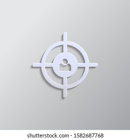 aiming, customer target paper style, icon- Paper style vector icon.