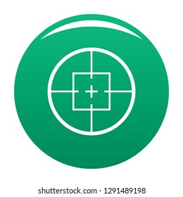 Aiming device icon. Simple illustration of aiming device vector icon for any design green