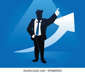 Aiming High Profit Creative Businessman Illustration Concept