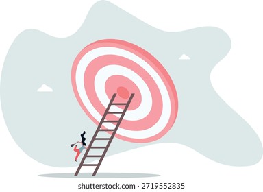 Aiming for high target mission, plan and strategy to achieve goal, business opportunity or career success journey concept.life and employment of people.