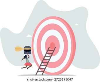 Aiming for high target mission, plan and strategy to achieve goal, business opportunity or career success journey concept.life and employment of people.