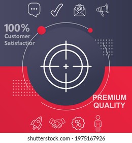 Aiming icon. Customize your design with a colorful background template