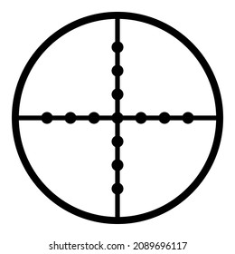 Aiming Reticle Flat Icon Isolated On White Background