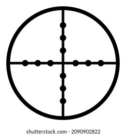 Aiming Reticle Flat Icon Isolated On White Background