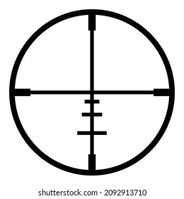 Aiming Reticle Flat Icon Isolated On White Background