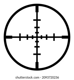 Aiming Reticle Flat Icon Isolated On White Background