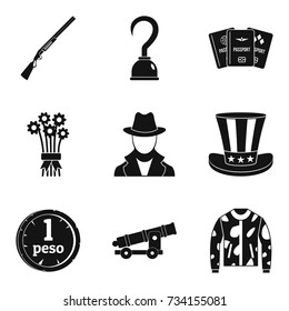 Aiming shooting icons set. Simple set of 9 aiming shooting vector icons for web isolated on white background