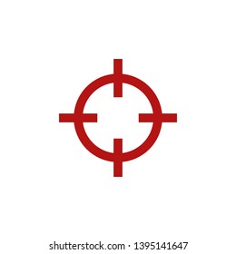 Aiming symbol on white background. Shooting sign vector icon.