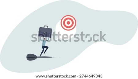 Aiming for target or goal, determination and strategy to reach target and achieve business success, aspiration and direction to win and victory.person's life situation and his activities.