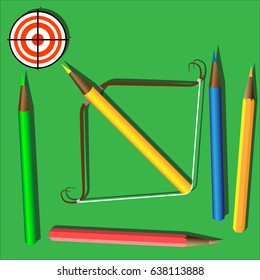Aiming at a target with a pencil arrow