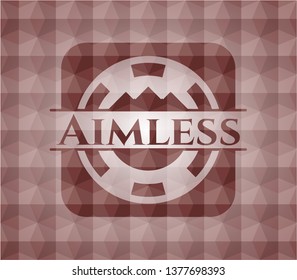 Aimless red seamless badge with geometric background.