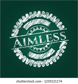 Aimless written with chalkboard texture
