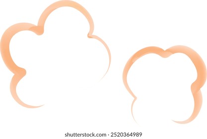 Formas de vapor de color naranja claro