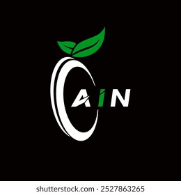Logotipo minimalista creativo de la letra de AIN. Diseño único del logotipo de la letra del alfabeto de las iniciales del Vector de AIN 
