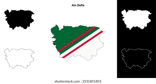 Conjunto de mapas de contorno de la provincia de Ain Defla