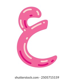 Ain letter vector illustration, hijaiyah letter of arabic alphabet, letter ayn clip art in cute colorful cartoon style, isolated on white background