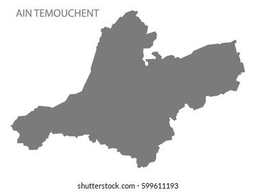 Ain temouchent Algeria map grey illustration silhouette