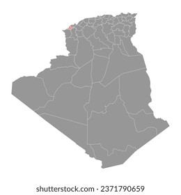 Ain Temouchent province map, administrative division of Algeria.