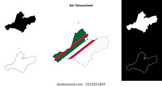 Ain Temouchent province outline map set