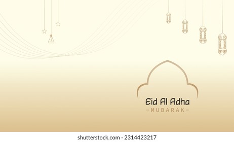 ain template banner poster background Islamic with minimalistic concept, for Eid al-Adha or Hajj Eid celebration