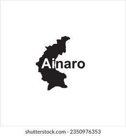 Ainaro East Timor map and black lettering design on white background