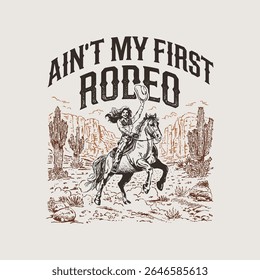 Não é minha primeira vaqueira de rodeio engraçado