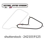 Aintree, United Kingdom. Motorsport race track vector map, world courses