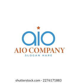 AIO alle in einem Logo für Blogger und Unternehmen in Vektorgrafik