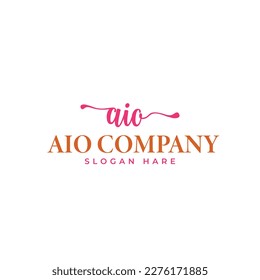 AIO todo en un logo para blogger y compañía en vector