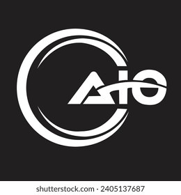 diseño vectorial del logotipo de la carta de la AIO. Diseño del logotipo de la letra triangular de la AIO. Logo de la carta AIO diseño creativo 