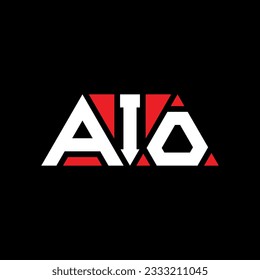 Logo-Design des AIO-Dreiecks mit Dreiecksform. AIO Dreieck Logo Design Monogramm. AIO Dreieck-Vektorlogo-Vorlage mit roter Farbe. AIO dreieckiges Logo Einfach, elegant und luxuriös.