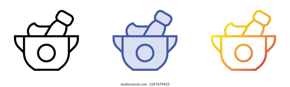 aioli icon. Linear, Blue Fill and Gradient Style Design Isolated On White Background