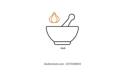 Aioli Sauce Vector Icon for Mediterranean Cuisine