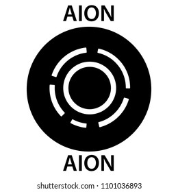 Aion Coin cryptocurrency blockchain icon. Virtual electronic, internet money or cryptocoin symbol, logo