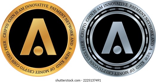 aion coin vector illustrations. 3d illustration