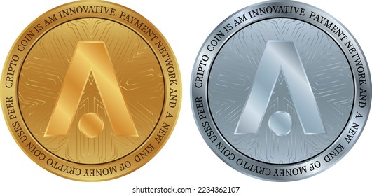 aion coin vector illustrations. 3d illustration