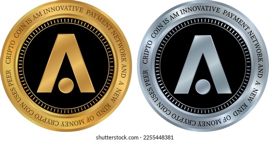 aion coin vector illustrations. 3d illustration