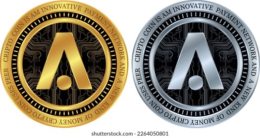 aion coin vector illustrations. 3d illustration