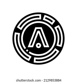 aion cryptocurrency glyph icon vector. aion cryptocurrency sign. isolated contour symbol black illustration