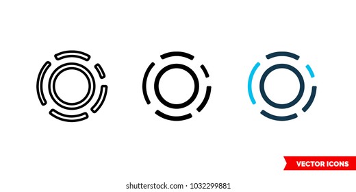 Aion cryptocurrency icon of 3 types: color, black and white, outline. Isolated vector sign symbol.