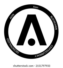 Aion cryptocurrency logo. AION crypto symbol icon flat vector illustration. EPS 10 editable template. 