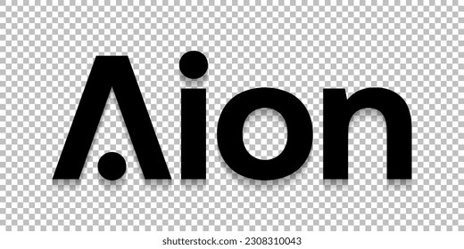 Aion (AION) cryptocurrency logo wordmark isolated on transparent png background vector