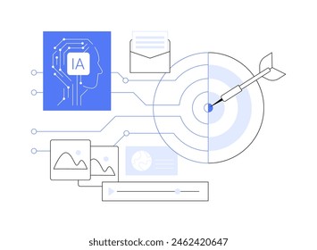 AI-Optimized Communication Channels abstract concept vector illustration. Public Relations. Determine the most effective communication channels for reaching target audience. abstract metaphor.