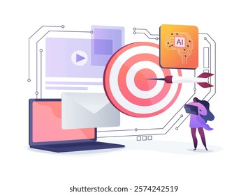 AI-Optimized Communication Channels abstract concept vector illustration. Public Relations. Determine the most effective communication channels for reaching target audience. abstract metaphor.